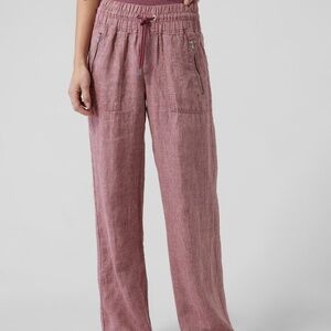 Athleta Cabo Linen wide leg pant - Tawny Rose (M)